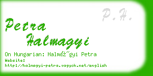 petra halmagyi business card